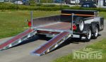 802404 manueel verstelbare oprijrampen met hout inlagen transport minigraver laadkraan