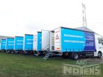 902020 vrachtwagens met schuifzeilopbouwen uitschuifbare opstap met leuningen